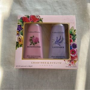 NWT Crabtree & Evelyn Rosewater & Lavender 100g ultra-moisturizing hand creams